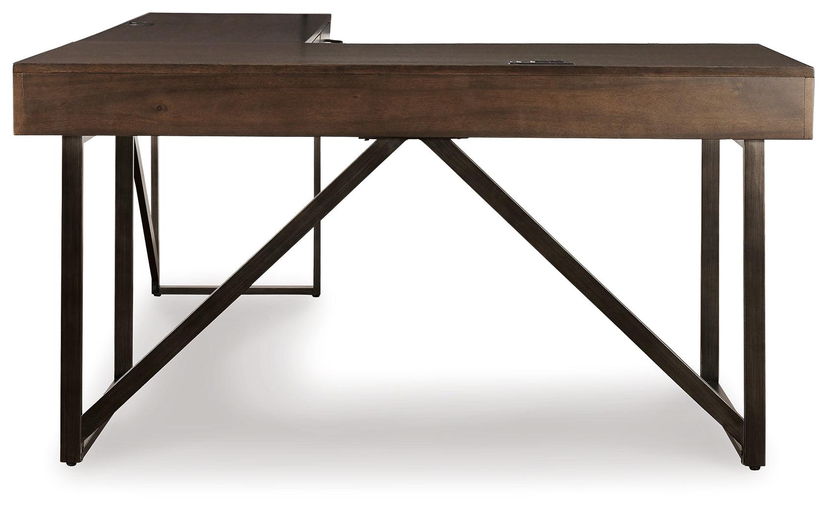 Starmore Brown 2-Piece Home Office Desk - Ella Furniture