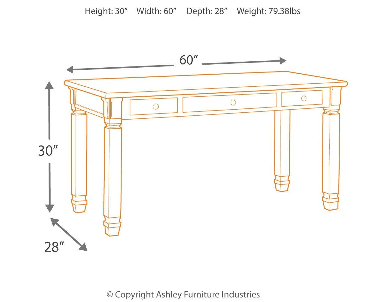 Bolanburg Two-tone 60" Home Office Desk - Ella Furniture