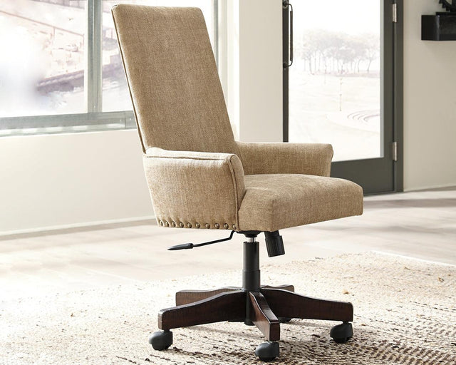 Baldridge Light Brown Home Office Desk Chair - Ella Furniture