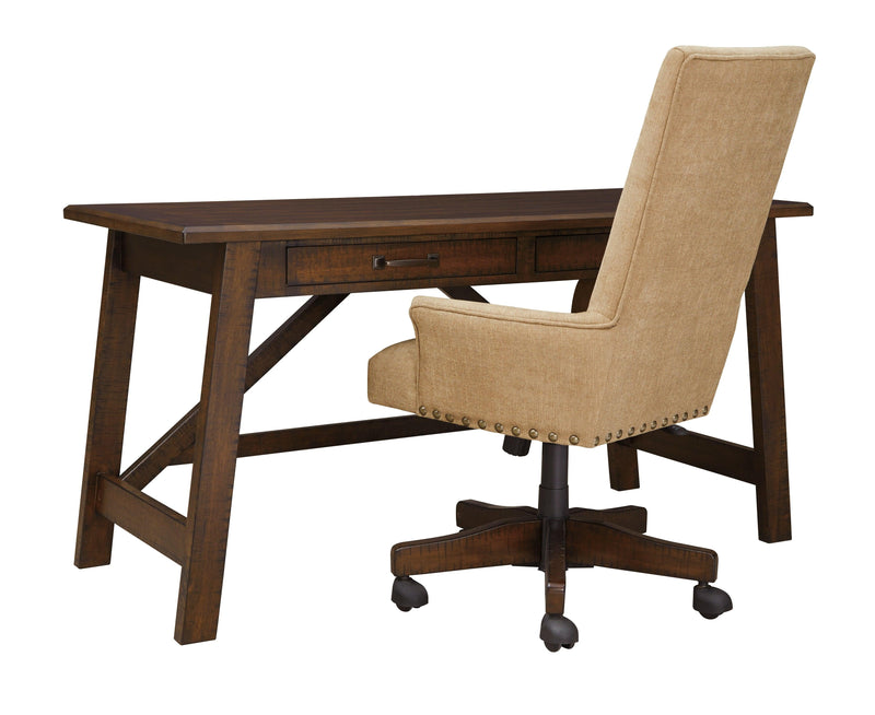 Baldridge Rustic Brown Home Office Desk - Ella Furniture