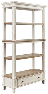 Realyn Brown/white 75" Bookcase - Ella Furniture