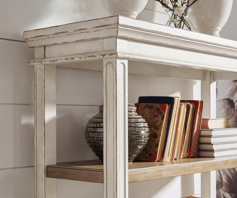 Realyn White/Brown Home Office Desk And Storage