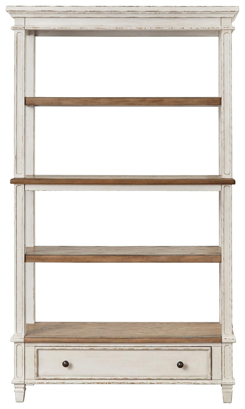 Realyn Brown/white 75" Bookcase - Ella Furniture