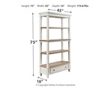 Realyn Brown/white 75" Bookcase - Ella Furniture