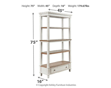 Realyn White/Brown Home Office Desk And Storage - Ella Furniture