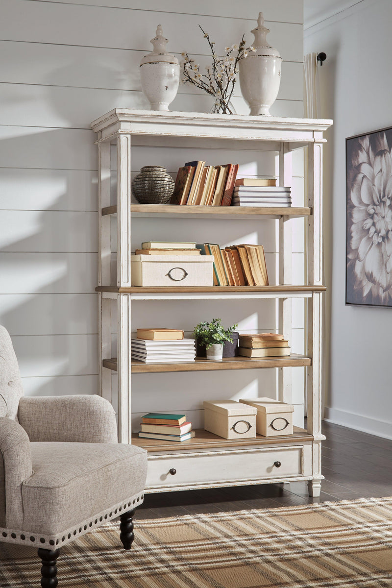 Realyn White/Brown Home Office Desk And Storage