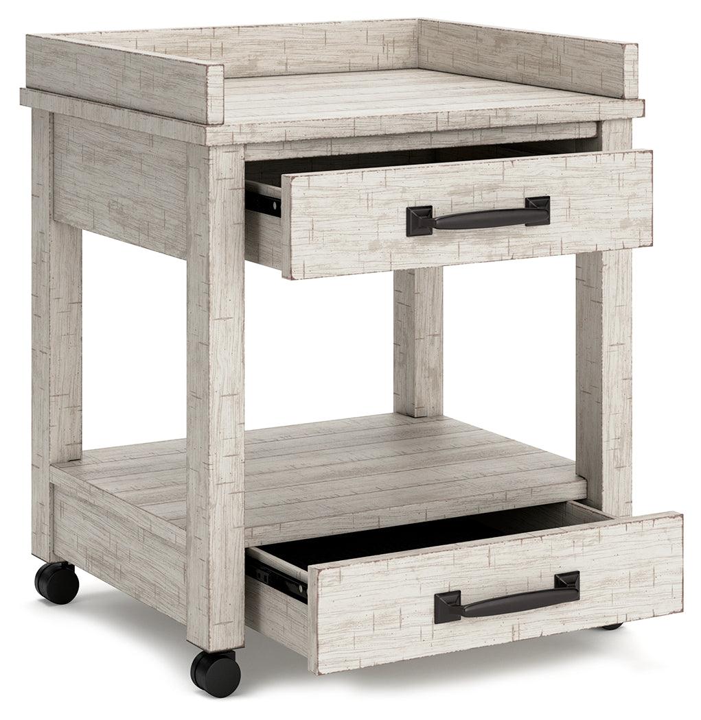 Carynhurst Whitewash Printer Stand - Ella Furniture