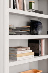 Kanwyn Whitewash Large Bookcase - Ella Furniture