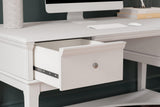 Kanwyn Whitewash Home Office Storage Leg Desk - Ella Furniture