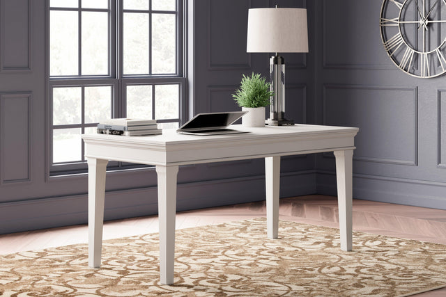 Kanwyn Whitewash Home Office Desk - Ella Furniture