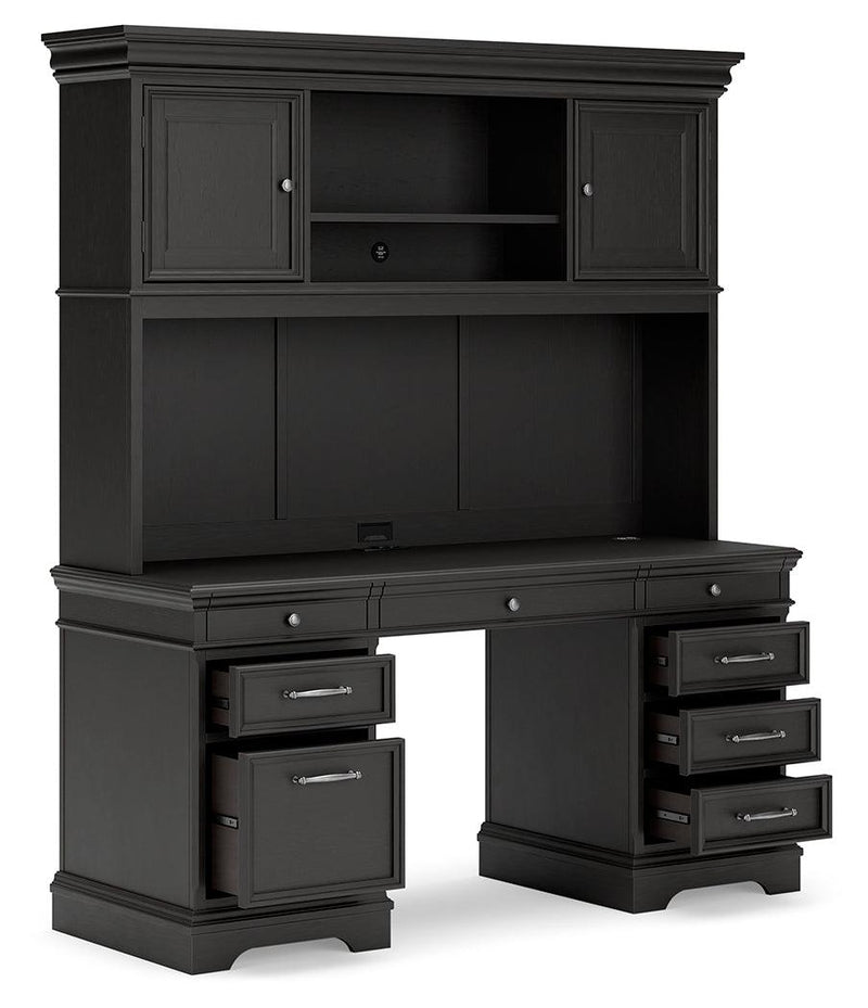 Beckincreek Black Home Office Credenza - Ella Furniture