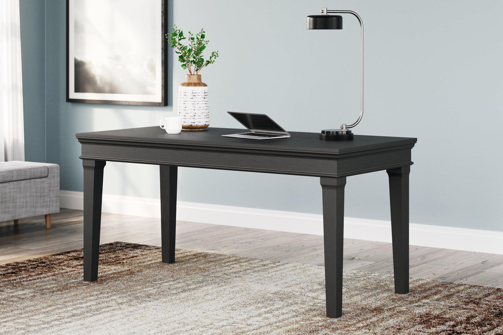 Beckincreek Black Home Office Desk - Ella Furniture