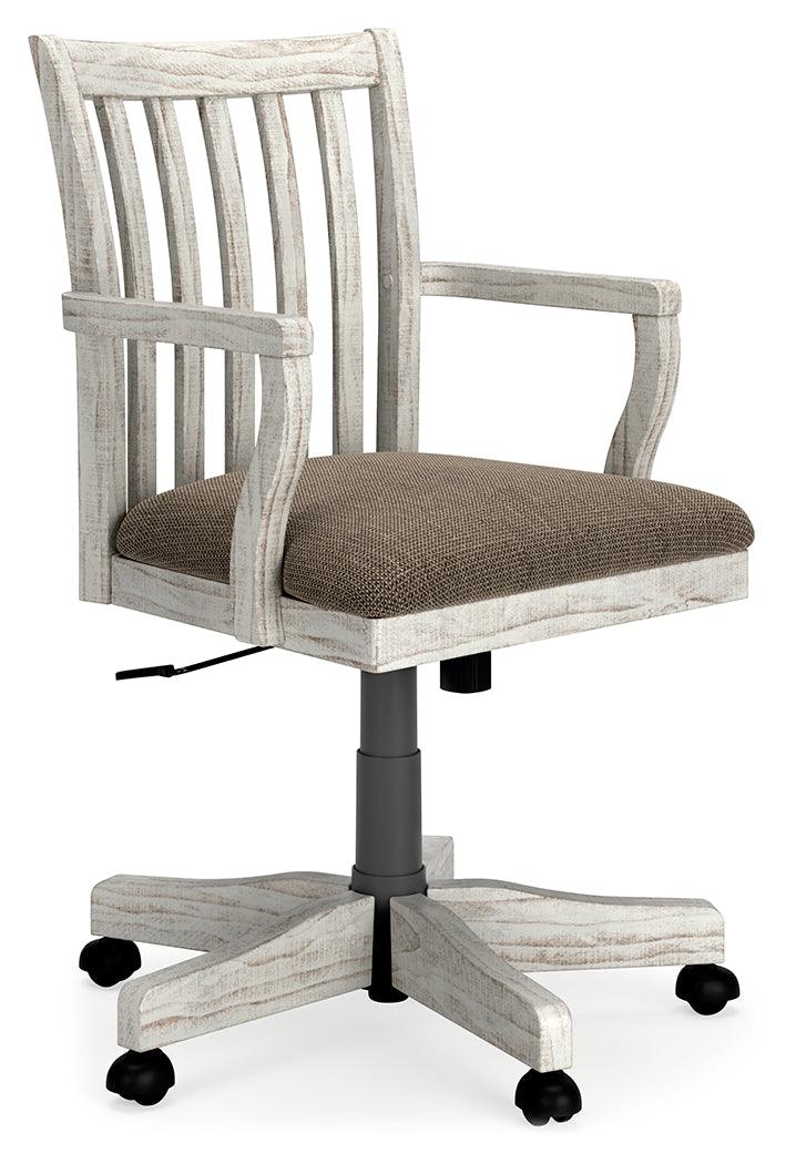 Havalance White Home Office Desk Chair - Ella Furniture