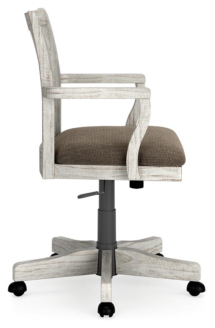 Havalance White Home Office Desk Chair - Ella Furniture