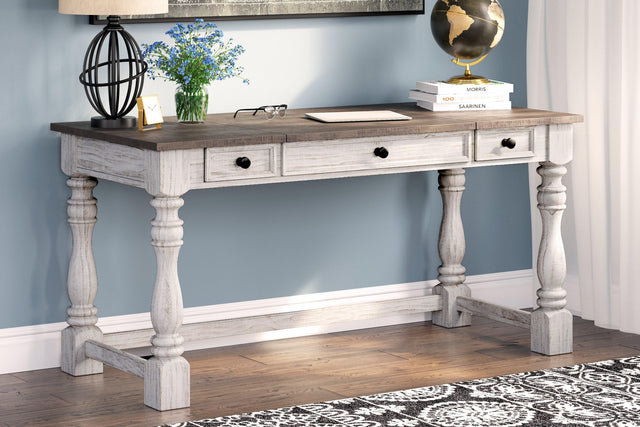 Havalance White/Gray Home Office Desk - Ella Furniture