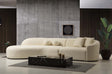 Ava Ivory Boucle Curved Laf Sectional - Ella Furniture
