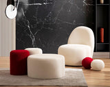 Ava Red Boucle Stool - Ella Furniture