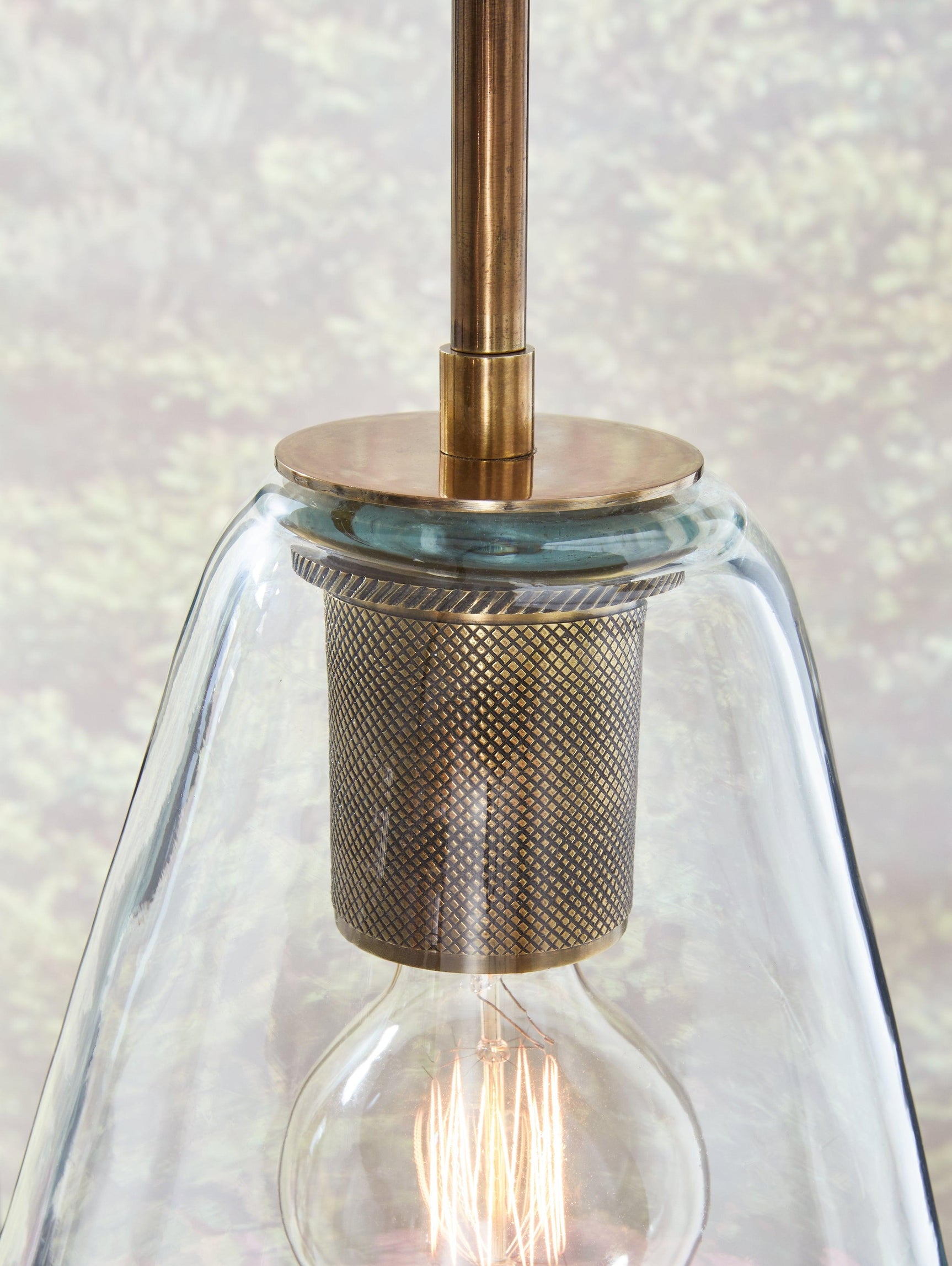 Collbrook Clear/brass Pendant Light - Ella Furniture