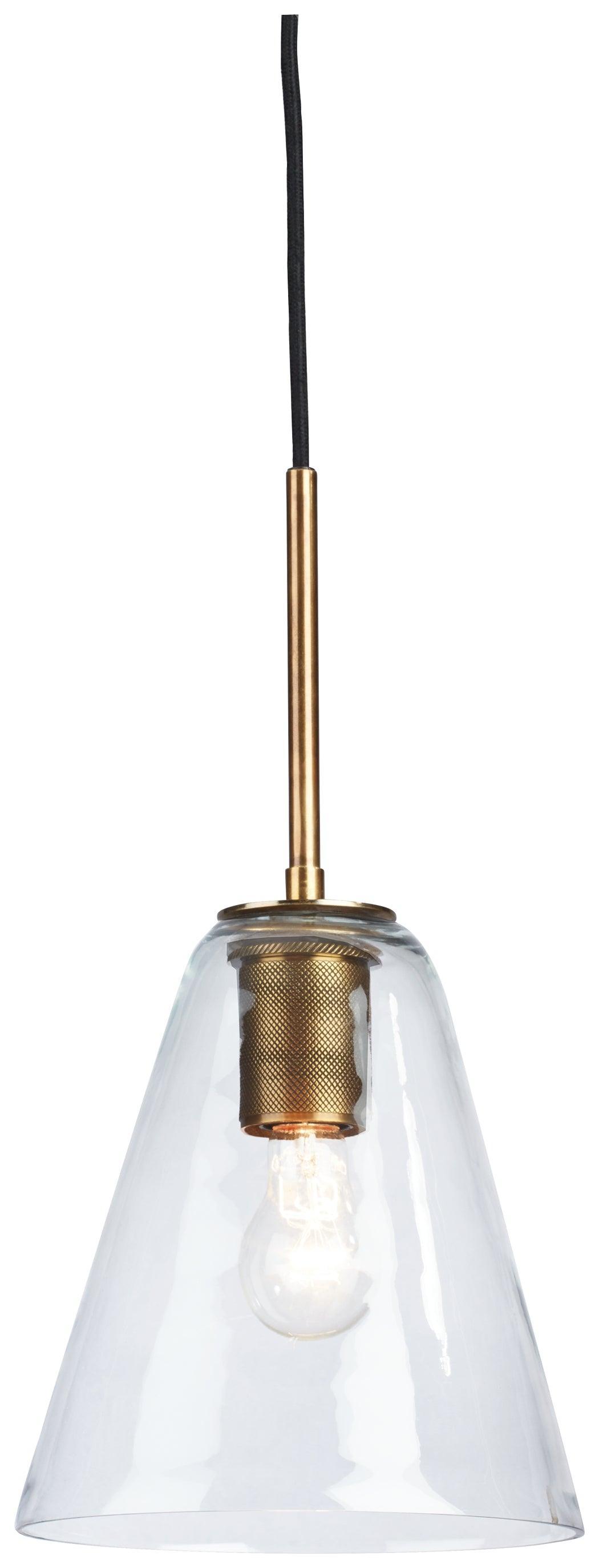 Collbrook Clear/brass Pendant Light - Ella Furniture