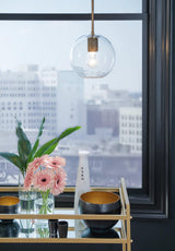 Cordunn Clear/brass Pendant Light - Ella Furniture