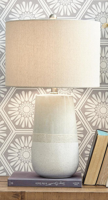 Shavon Beige/white Table Lamp - Ella Furniture