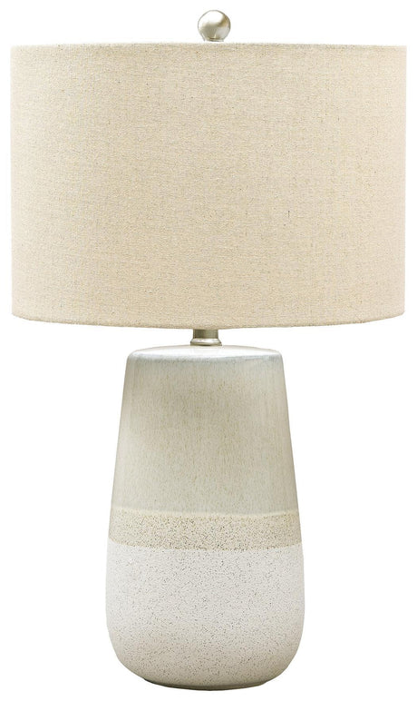Shavon Beige/white Table Lamp - Ella Furniture