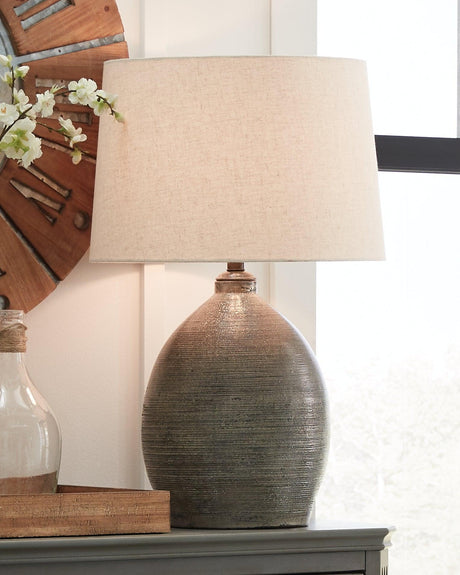 Joyelle Gray Table Lamp - Ella Furniture