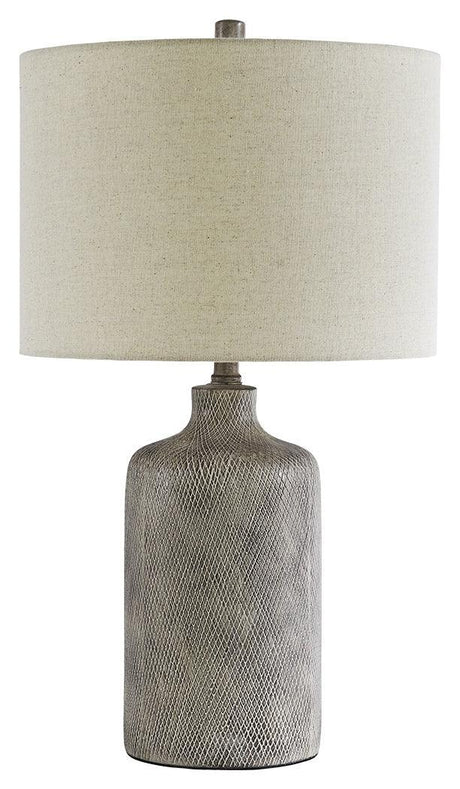 Side angle showcasing Linus Antique Black Ceramic Table Lamp base and shade