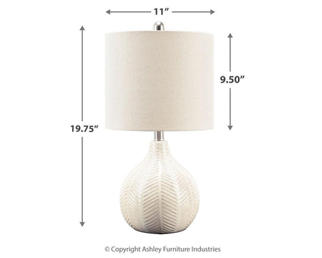 Rainermen Off White Table Lamp - Ella Furniture