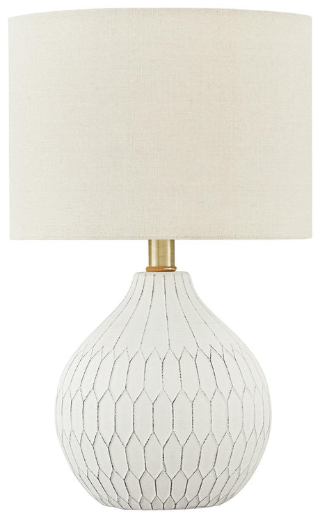 Wardmont White Table Lamp - Ella Furniture