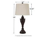 Darlita Bronze Finish Table Lamp (Set Of 2) - Ella Furniture