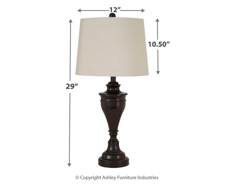 Dimensions diagram of Darlita table lamp