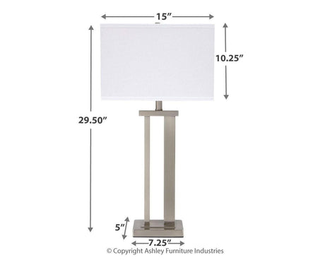 Aniela Silver Finish Table Lamp (Set Of 2) - Ella Furniture