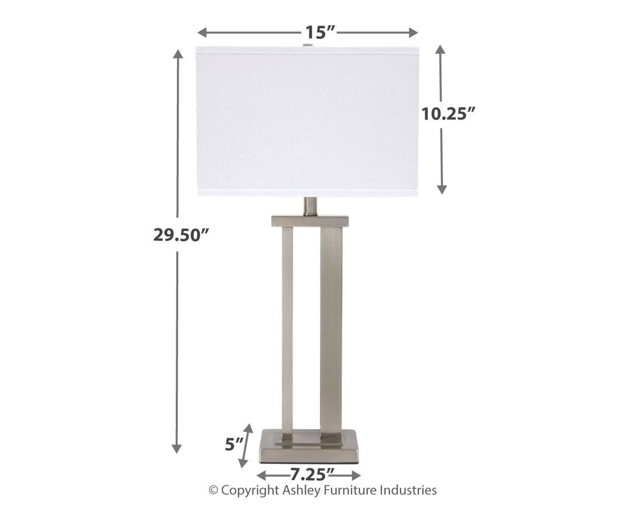 Aniela Silver Finish Table Lamp (Set Of 2) - Ella Furniture