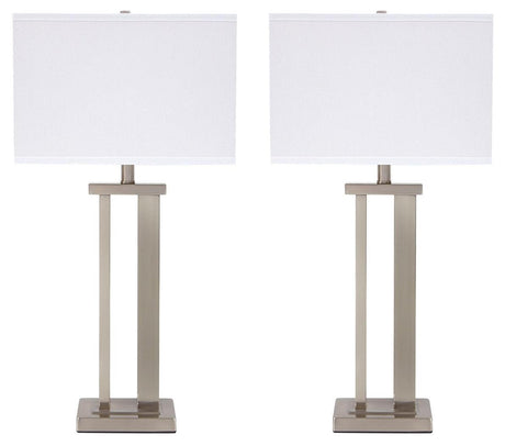 Aniela Silver Finish Table Lamp (Set Of 2) - Ella Furniture