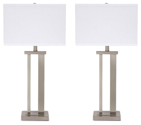 Aniela Silver Finish Table Lamp (Set Of 2) - Ella Furniture
