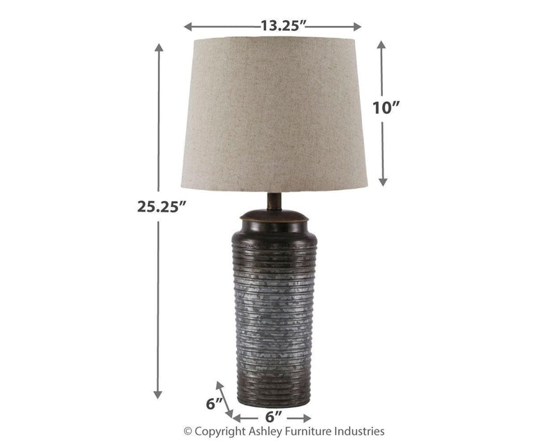 Norbert Gray Table Lamp (Set Of 2) - Ella Furniture