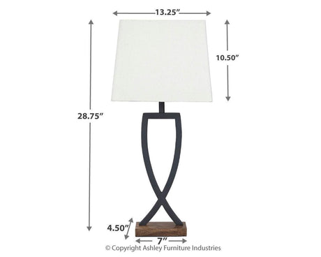 Close-up of Makara table lamp shade and base texture