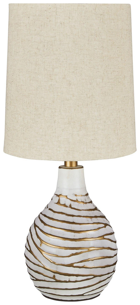 Aleela White/gold Finish Table Lamp - Ella Furniture