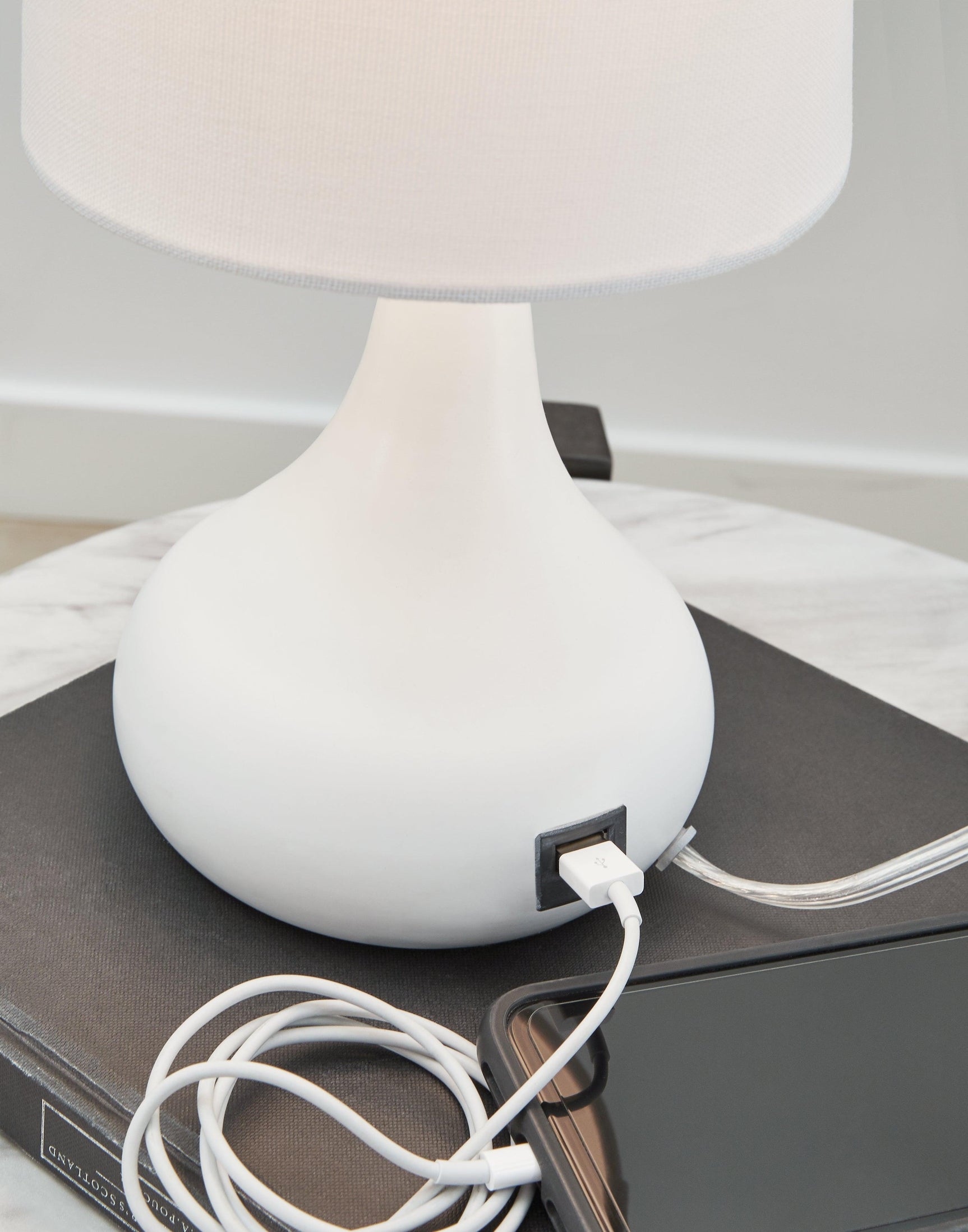 Camdale White Table Lamp - Ella Furniture