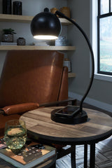 Marinel Black Desk Lamp - Ella Furniture