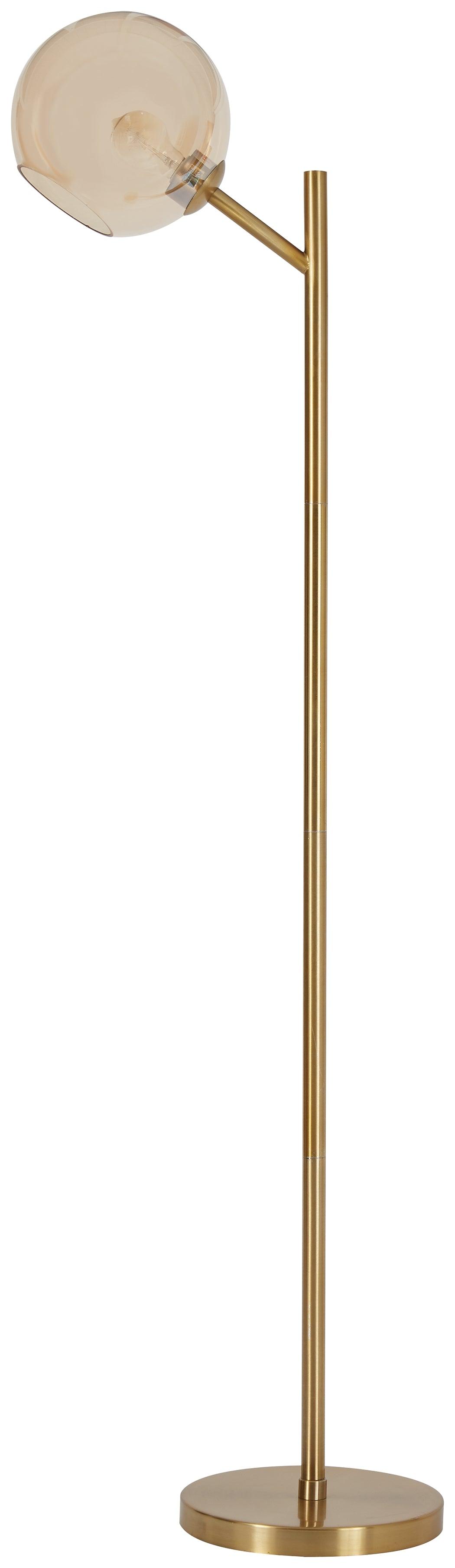 Abanson Amber/gold Finish Floor Lamp - Ella Furniture