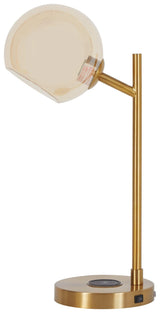 Abanson Amber/gold Finish Desk Lamp - Ella Furniture