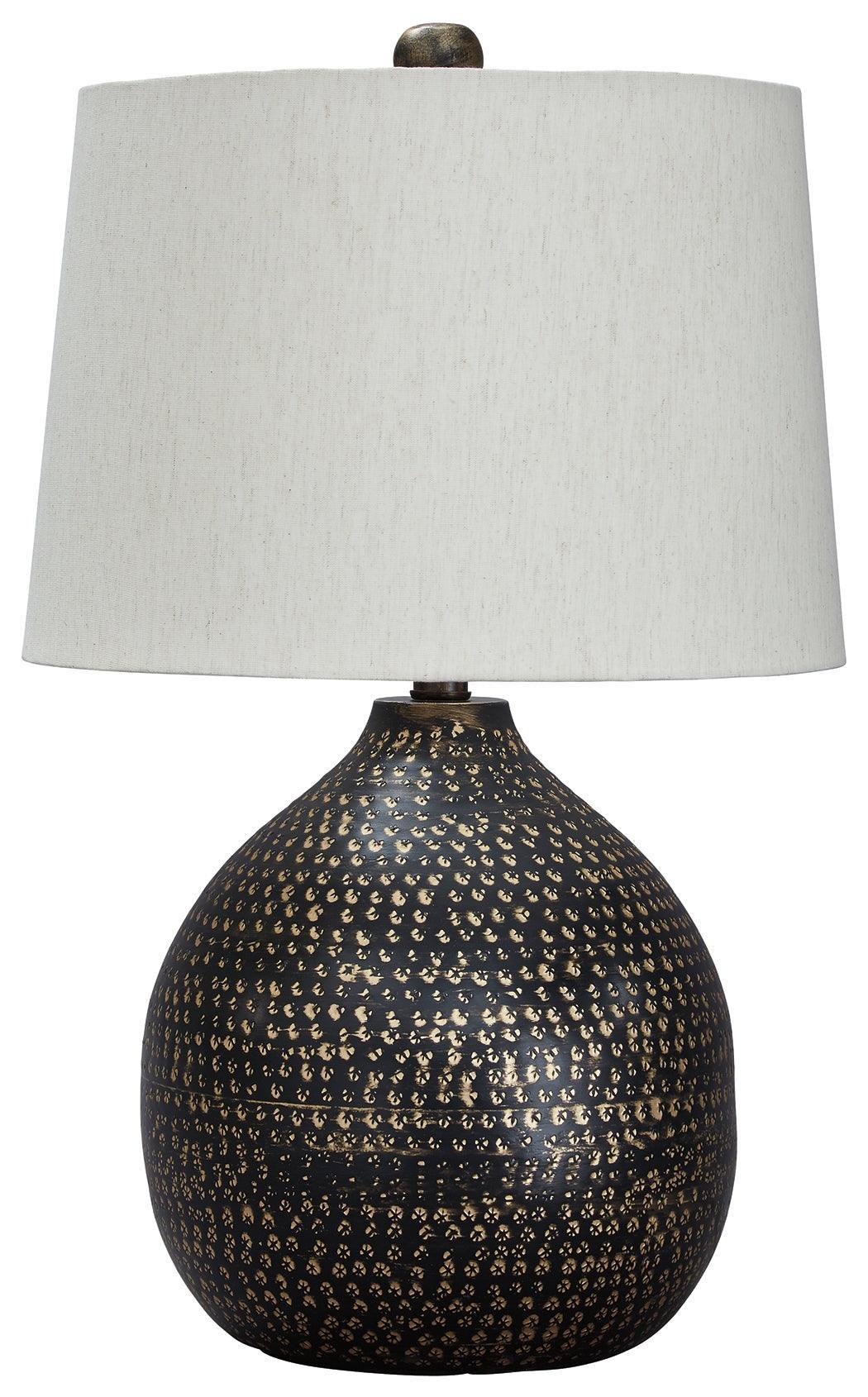 Maire Black/gold Finish Table Lamp - Ella Furniture