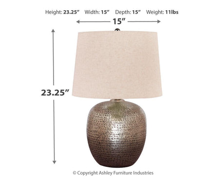 Magalie Antique Silver Finish Table Lamp - Ella Furniture