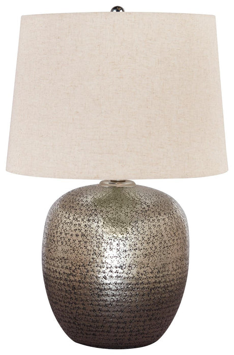 Magalie Antique Silver Finish Table Lamp - Ella Furniture