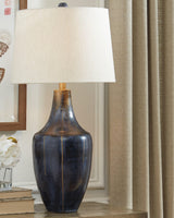 Evania Indigo Table Lamp - Ella Furniture