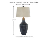 Evania Indigo Table Lamp - Ella Furniture