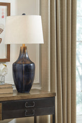 Evania Indigo Table Lamp - Ella Furniture