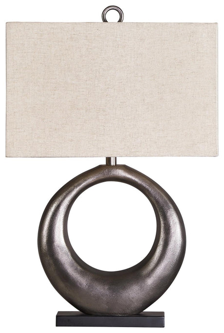 Saria Antique Silver Finish Table Lamp - Ella Furniture